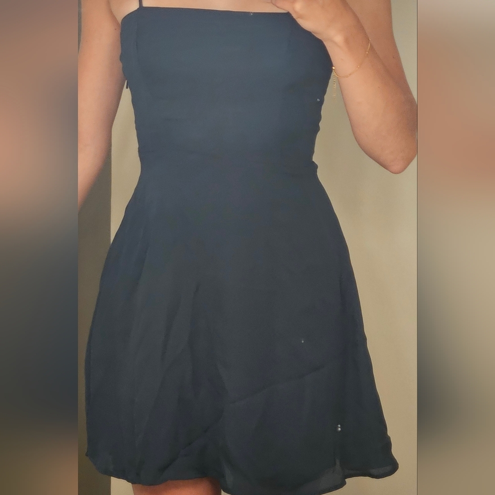 Casual Dark Green Spaghetti Strap Mini Dress